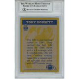 Tony Dorsett Autographed 1982 Topps 312 Slabbed Trading Card Beckett 45907