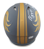 Broncos (4) Elway, Sharpe +2 Signed Slate F/S Speed Proline Helmet W/ Case BAS W