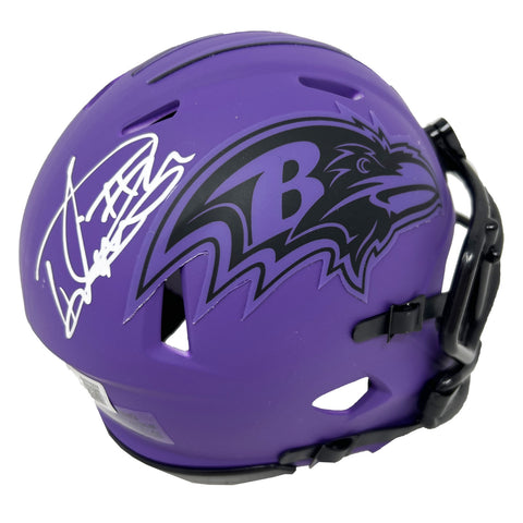 Derrick Henry Baltimore Ravens Signed Riddell Rave Mini Helmet BAS Beckett