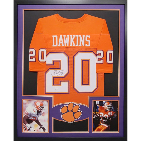 Brian Dawkins Autographed Framed Clemson Tigers Jersey