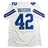 Autographed/Signed Deuce Vaughn Dallas White Football Jersey JSA COA