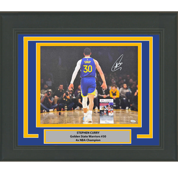 Framed Autographed/Signed Stephen Steph Curry Warriors 16x20 Photo JSA COA #5