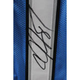 Calvin Johnson Autographed/Signed Pro Style XL Blue Jersey Beckett 44026