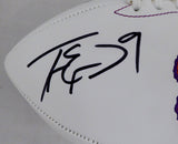 Travis Etienne Auto Clemson Tigers White Logo Football 2018 Natl Champs! Beckett