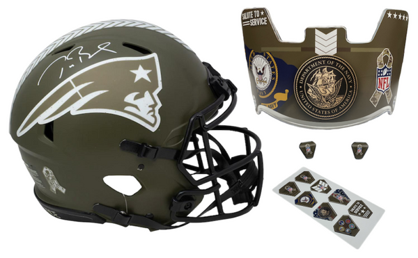 Tom Brady Autographed Patriots STS - Navy Ed. - Speed Authentic Helmet Fanatics