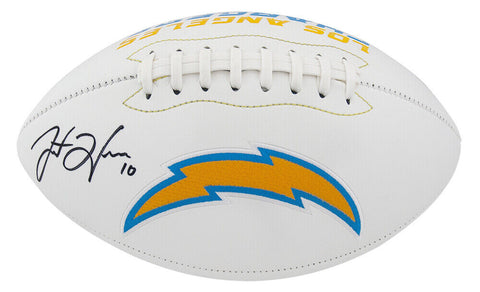 Justin Herbert Signed LA Chargers Jarden White Logo Football - (Fanatics COA)