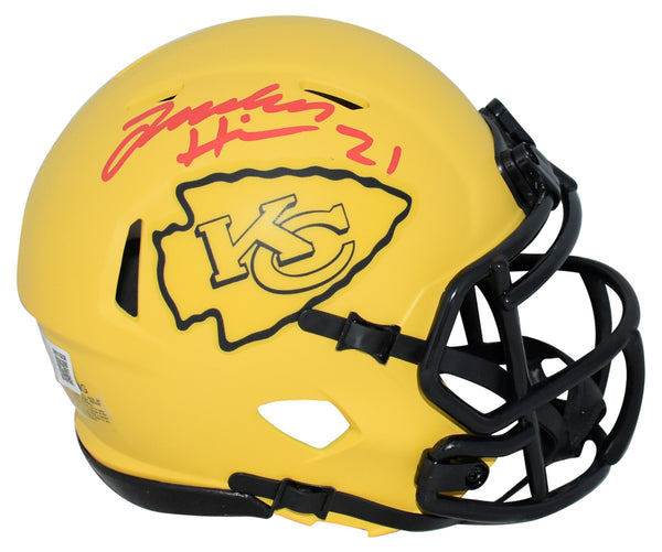 JADEN HICKS AUTOGRAPHED KANSAS CITY CHIEFS RAVE SPEED MINI HELMET BECKETT