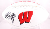 JJ Watt Autographed Wisconsin Badgers Logo Football- Beckett W Hologram *Black