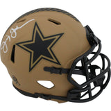 Jimmy Johnson Autographed Dallas Cowboys 23 Salute Mini Helmet Beckett 48641