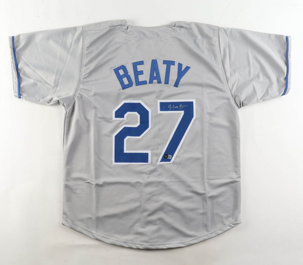 Matt Beaty Signed Royals Jersey (Beckett) Kansas City's 1st Baseman / Outfielder