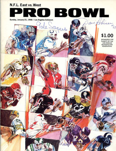 Gale Sayers & Dave Robinson Signed Magazine Pro Bowl 1/21/1968 BAS 50720