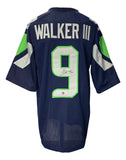 Kenneth Walker III Seattle Signed Navy Blue Football Jersey BAS