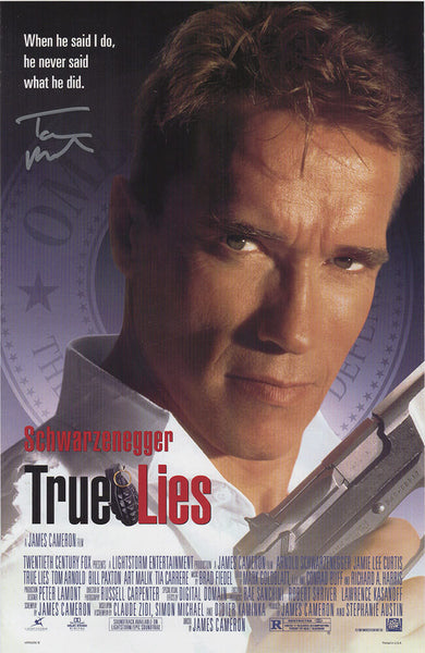 Tom Arnold Signed True Lies 11x17 Movie Poster -(SCHWARTZ COA)