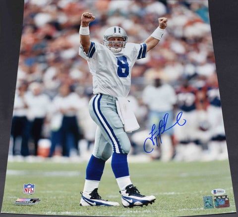 TROY AIKMAN SIGNED AUTOGRAPHED DALLAS COWBOYS 16x20 PHOTO BECKETT