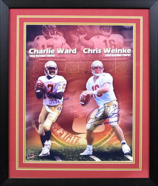 CHARLIE WARD & CHRIS WEINKE SIGNED FLORIDA STATE SEMINOLES 16x20 FRAMED PHOTO