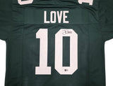 GREEN BAY PACKERS JORDAN LOVE AUTOGRAPHED GREEN JERSEY BECKETT WITNESS 239854