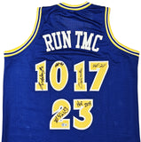 WARRIORS RUN TMC AUTOGRAPHED BLUE JERSEY 3 SIGS MULLIN HARDAWAY HOF BECKETT