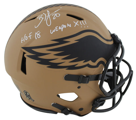 Eagles Brian Dawkins "2x Insc" Signed STS II F/S Speed Proline Helmet BAS Wit