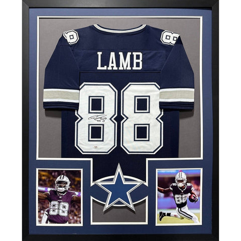 Ceedee Lamb Autographed Signed Framed Dallas Cowboys Jersey BECKETT