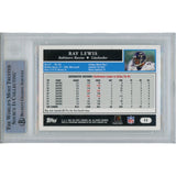 Ray Lewis Autographed/Signed 2005 Topps 11 Slabbed Trading Card Beckett 47930