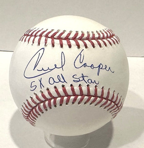 CECIL COOPER - Signed Official MLB Baseball AUTO w/ 5 x All Star - Brewers - BAS