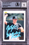 John Lynch Marlins 1st Pitch Signed 1992 UD Minors #21 RC Card Auto 10 BAS Slab