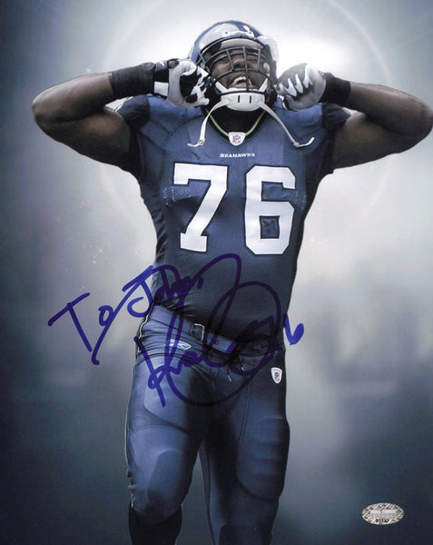 Russell Okung Autographed 8x10 Photo Seattle Seahawks "To John" MCS Holo #63333