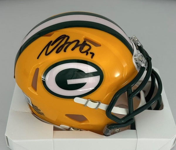 Packers Receiver DAVANTE ADAMS Signed Riddell Speed Mini Helmet AUTO - BAS