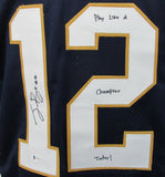 Ian Book Signed/Inscribed Notre Dame Custom Jersey Beckett 158953