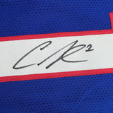 Framed Autographed/Signed Curtis Samuel 35x39 Buffalo Blue Jersey BAS COA