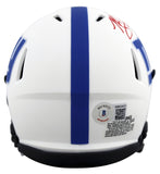 Giants Michael Strahan Authentic Signed Lunar Speed Mini Helmet BAS Witnessed