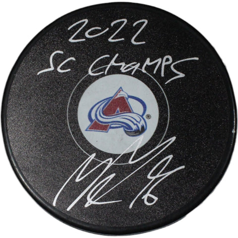 Miko Rantanen Autographed Colorado Avalanche Puck '22 Sc Champs Beckett 44011