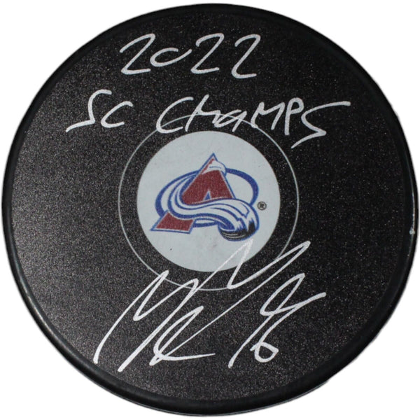 Miko Rantanen Autographed Colorado Avalanche Puck '22 Sc Champs Beckett 44011