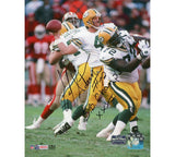 Earl Dotson Signed Green Bay Packers Unframed 8x10 Dotson/Favre Photo - SB Champ