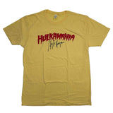 Autographed/Signed Hulk Hogan Hulkamania Yellow Shirt T-Shirt Beckett BAS COA