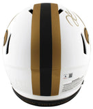 Saints Derek Carr & Michael Thomas Signed Lunar F/S Speed Proline Helmet BAS Wit