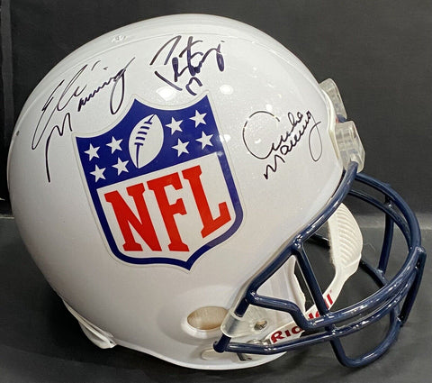 Eli Archie Peyton Manning Signed Riddell NFL FS Replica Helmet Auto Fanatics COA