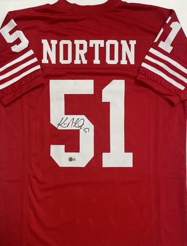 49ers KEN NORTON JR. Signed Custom Replica San Francisco Red Jersey AUTO - BAS