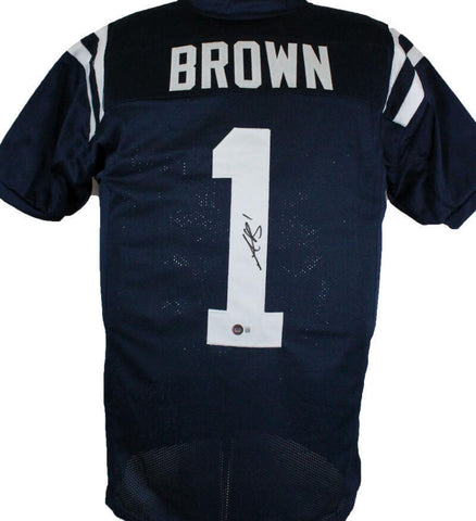 A.J. Brown Autographed Blue College Style Jersey-Beckett W Hologram