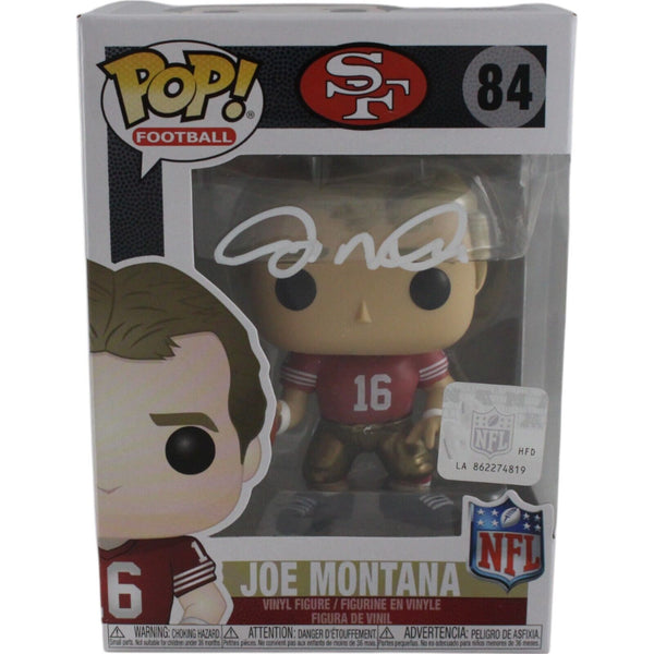 Joe Montana Signed San Francisco 49ers Funko Pop! #84 w/Hard Protector FAN 44413
