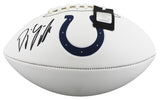 Colts D.J. Giddens Signed Franklin White Panel Logo Football W/ Case BAS Witness