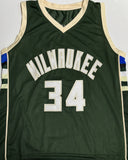 Bucks Champ GIANNIS ANTETOKOUNMPO Signed Milw Custom Replica Green Jersey AUTO