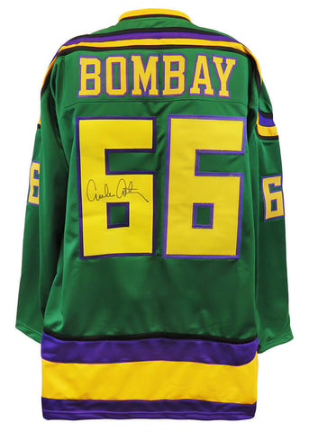 Emilio Estevez Signed Bombay Green Custom Hockey Jersey - (SCHWARTZ COA)