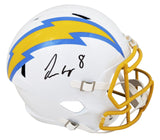 Chargers Omarion Hampton Signed Full Size Speed Rep Helmet W/ Case BAS Witnessed