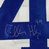 Autographed/Signed CHARLES HALEY Dallas White Football Jersey JSA COA Auto