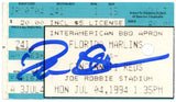 Deion Sanders Signed Cincinnati Reds 7/4/1994 @ Marlins Ticket BAS 37188