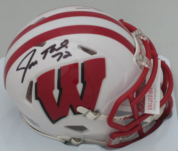 Badgers JOE THOMAS Signed Riddell Speed Mini Helmet AUTO - All American JSA!!