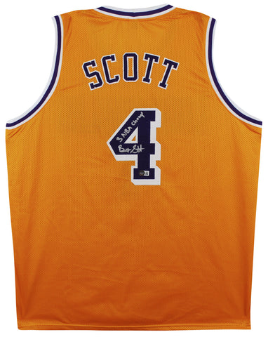 Byron Scott "3x Champ" Authentic Signed Yellow Pro Style Jersey BAS Witnessed