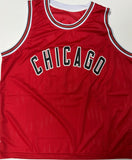 DENNIS RODMAN - Chicago Bulls - Signed Custom Replica Red Jersey AUTO - BAS