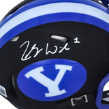 Zach Wilson BYU Cougars Signed Riddell Black Speed Mini Helmet